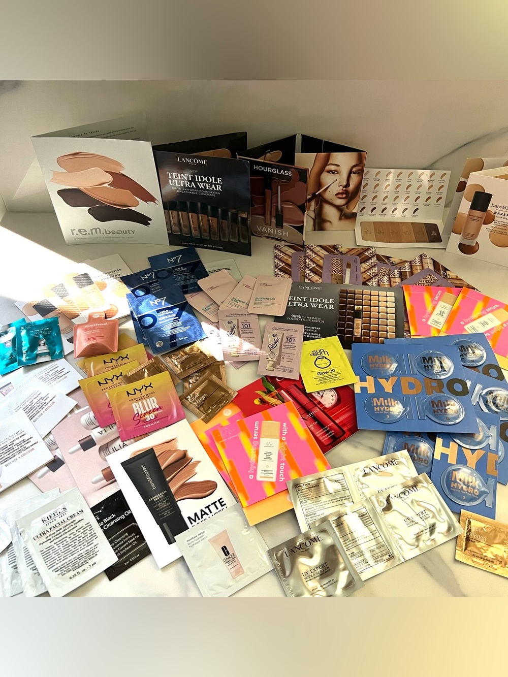 65 Piece Lancome Clinique Tarte makeup / skincare set